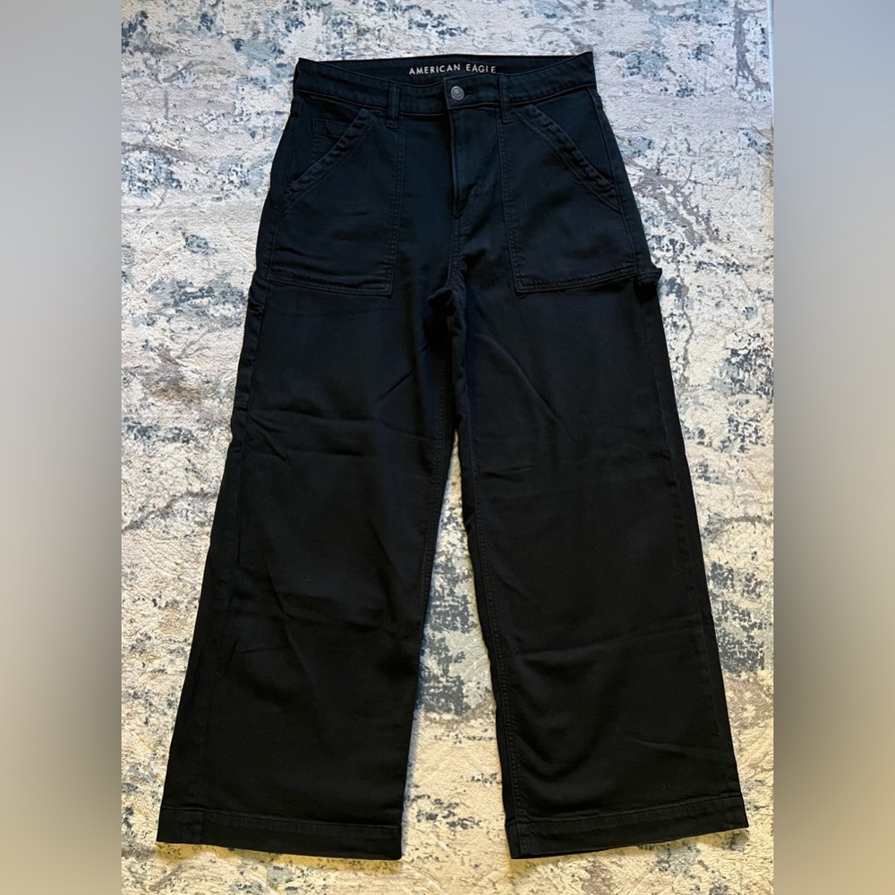 AE Dreamy Drape Woven Super High Waisted Baggy Wide Leg Pant
